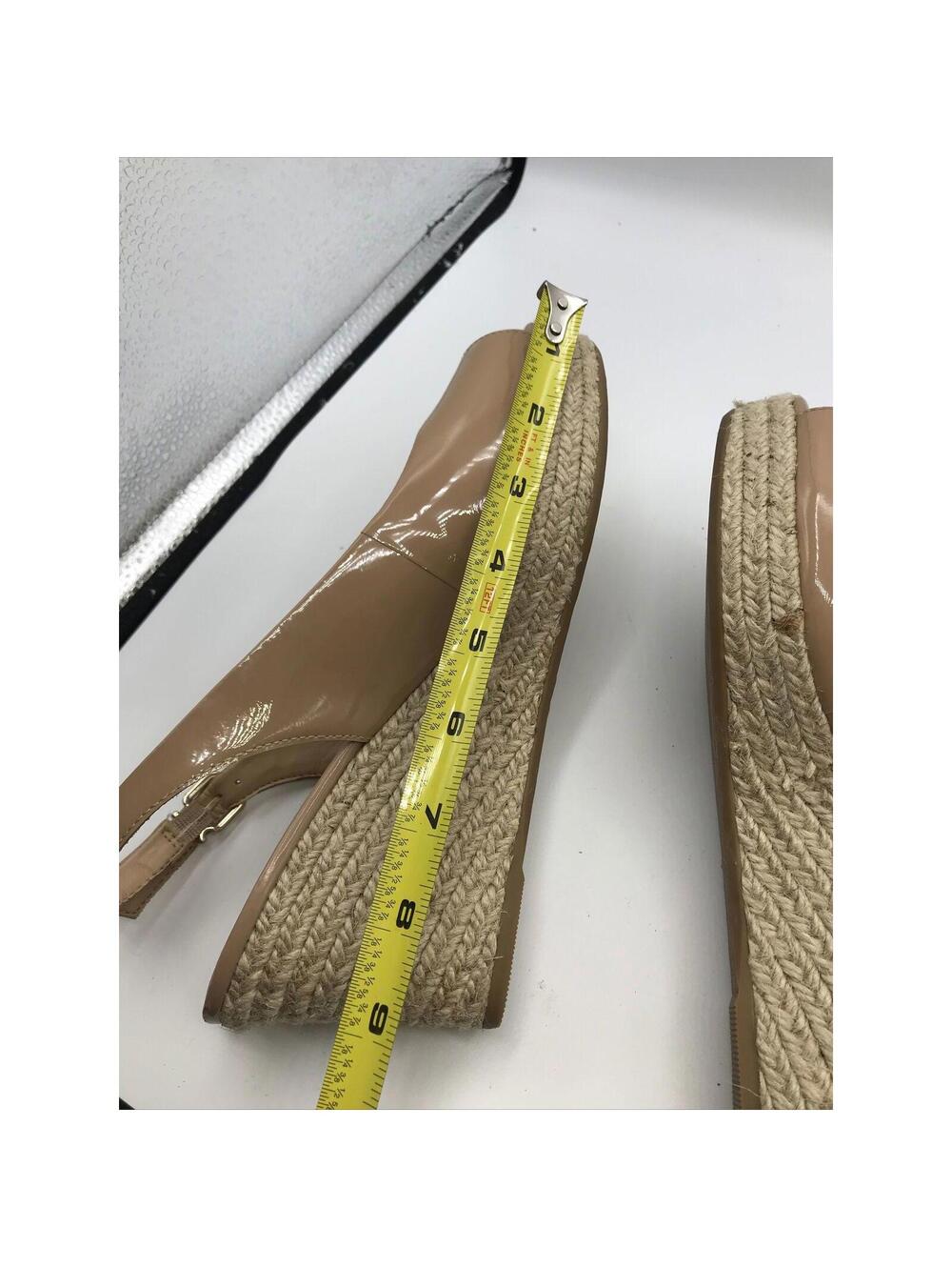 Antonio Melani Nude Patent Leather Wedge Sandals Womens Size 9 - Picture 9 of 9